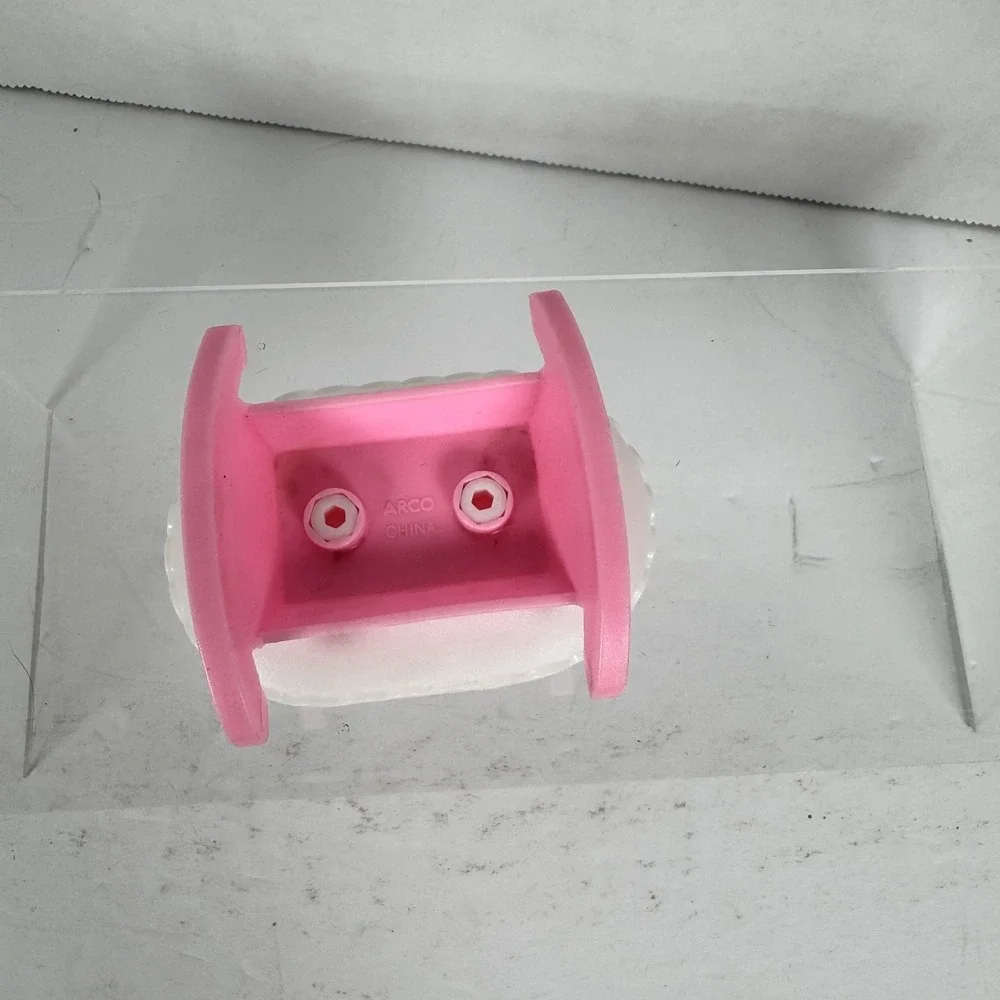Vintage ARCO Pink and White Rocking Dollhouse‎ Cradle Bed Miniature Furniture